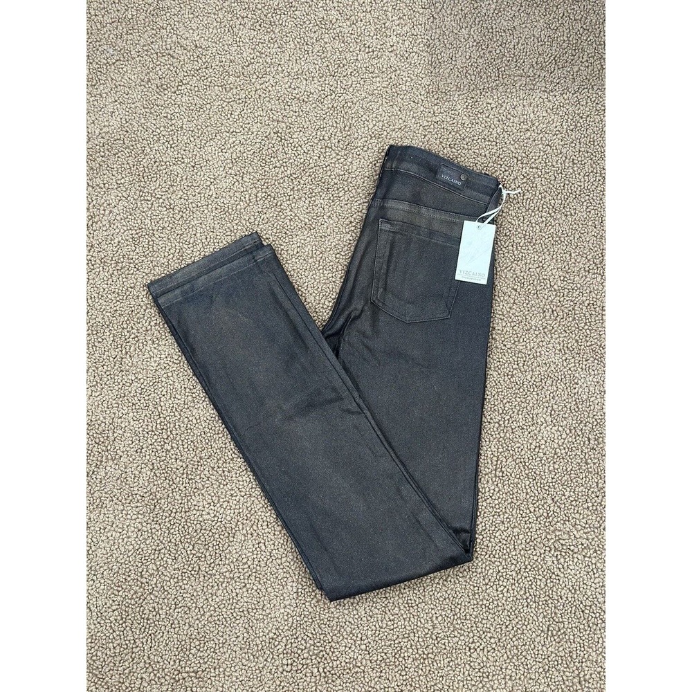 NWT Womens Vizcaino Metallic Coated Straight Leg Jeans Size 4